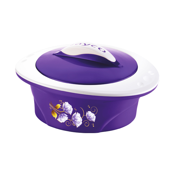 Jayco Luxe Insulated Casserole with Roti Basket - Purple with White Flowers